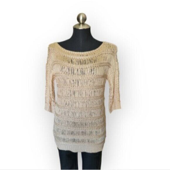 Frank Lyman Ribbon Crocheted Tunic Top NWT Sz M - Picture 3 of 9